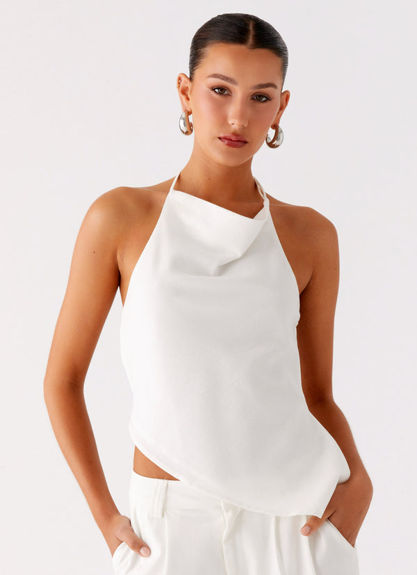 peppermayo Peppermayo Exclusive - Delong Backless Linen Top - White