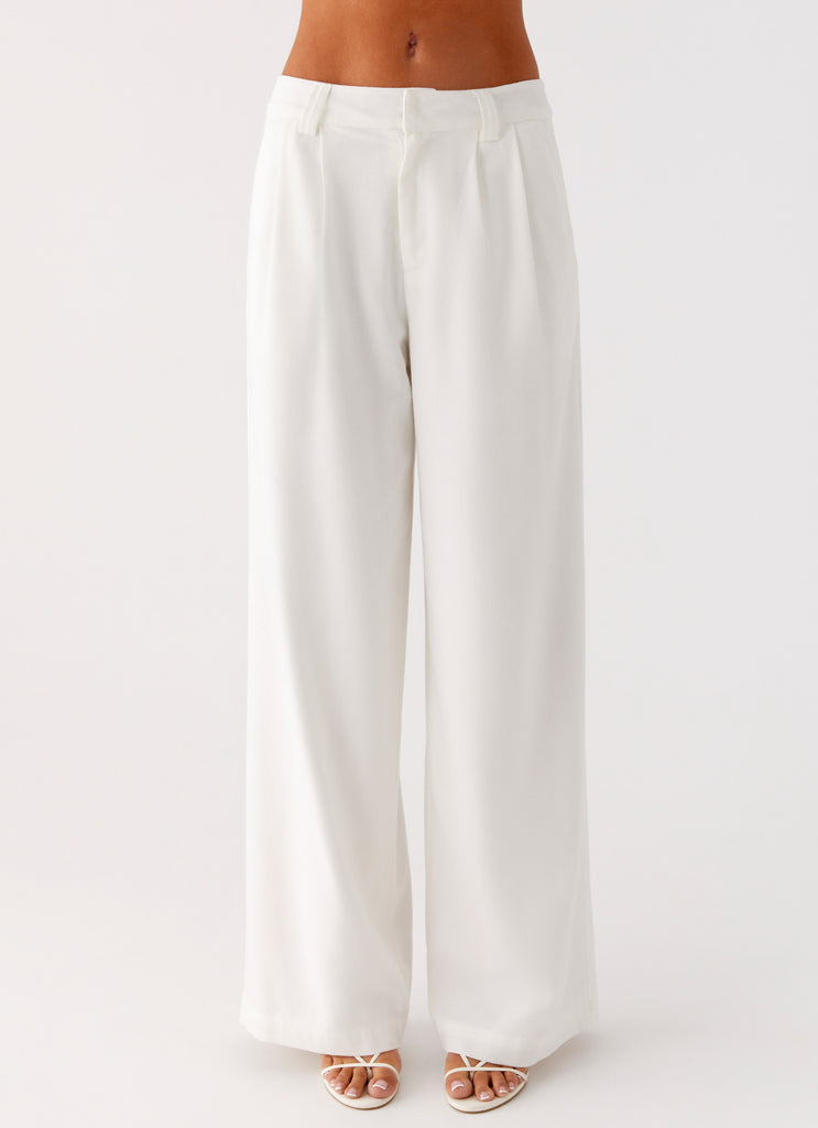 Peppermayo Peppermayo Exclusive - Delong Low Rise Linen Pants - White