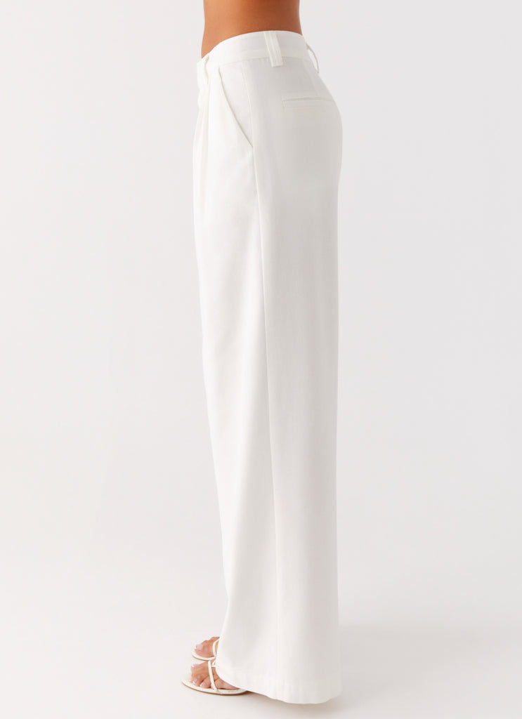 Peppermayo Peppermayo Exclusive - Delong Low Rise Linen Pants - White