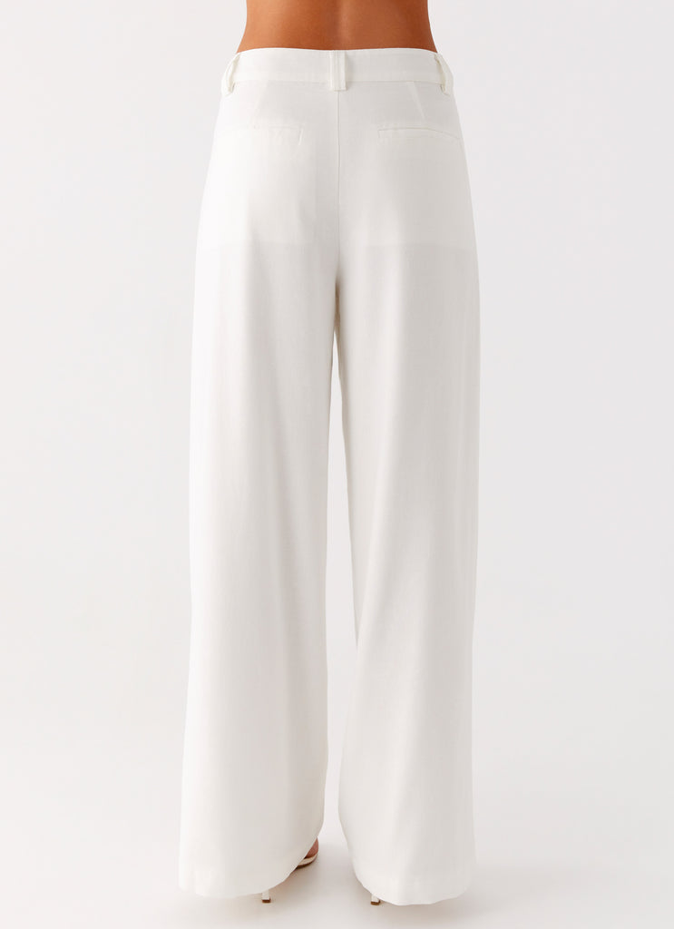 Peppermayo Peppermayo Exclusive - Delong Low Rise Linen Pants - White