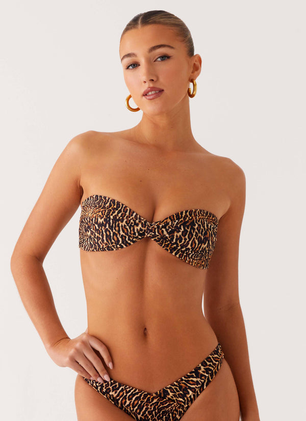 peppermayo Peppermayo Exclusive - Delta Bandeau Bikini Top - Cheetah