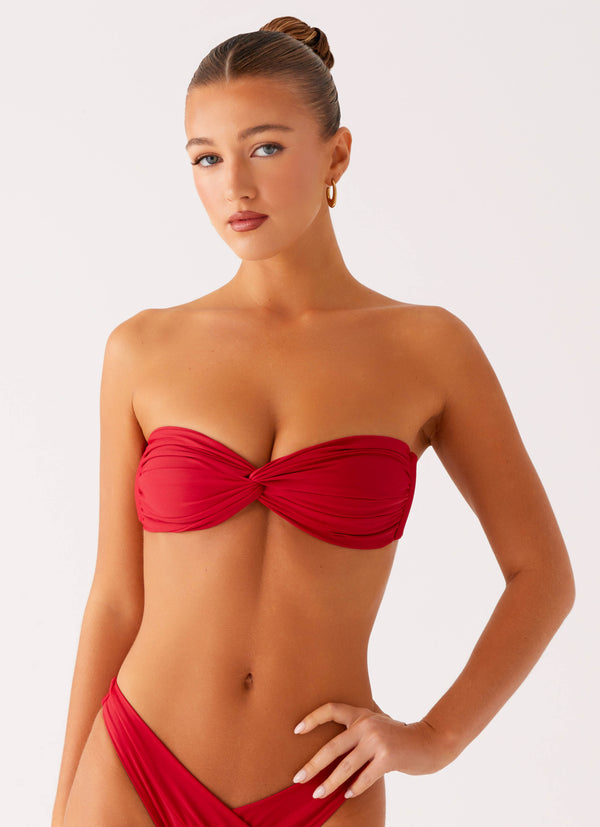 peppermayo Peppermayo Exclusive - Delta Bandeau Bikini Top - Deep Red