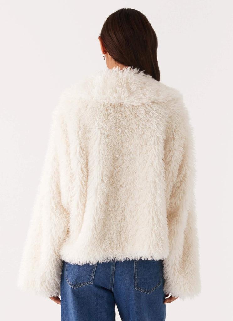 Peppermayo Peppermayo Exclusive - Denver Oversized Fur Jacket - Ivory
