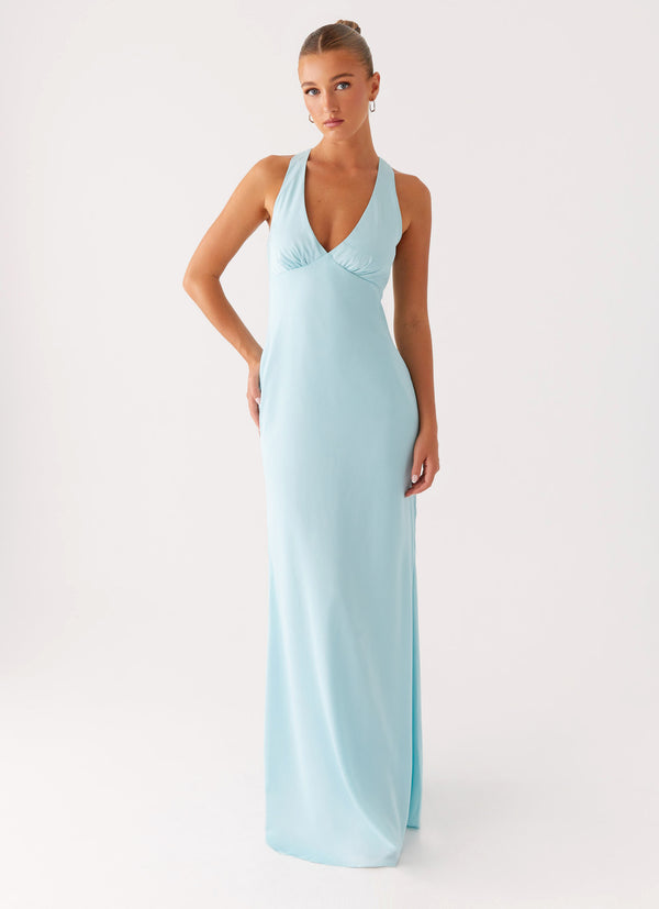 peppermayo Peppermayo Exclusive - Desi Halterneck Maxi Dress - Mint