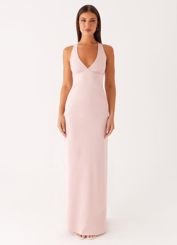 peppermayo Peppermayo Exclusive - Desi Halterneck Maxi Dress - Pink
