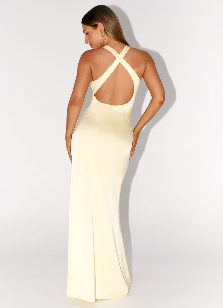 Peppermayo Peppermayo Exclusive - Desi Halterneck Maxi Dress - Yellow