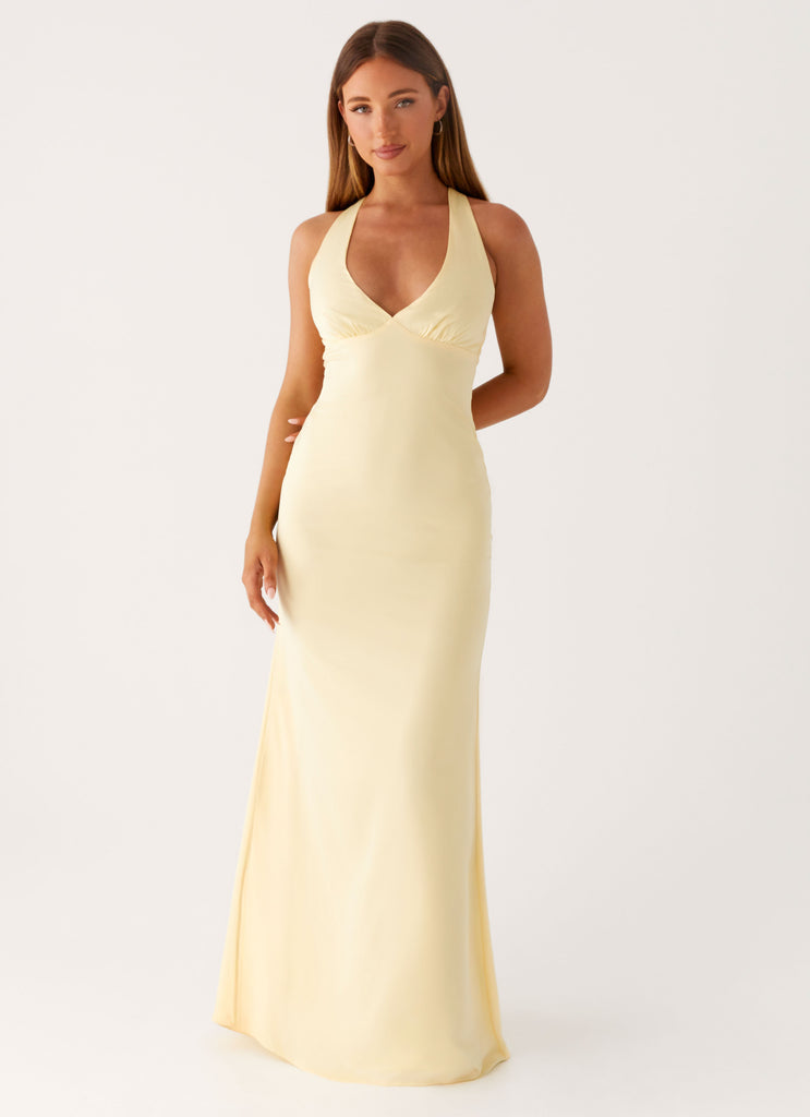 Peppermayo Peppermayo Exclusive - Desi Halterneck Maxi Dress - Yellow