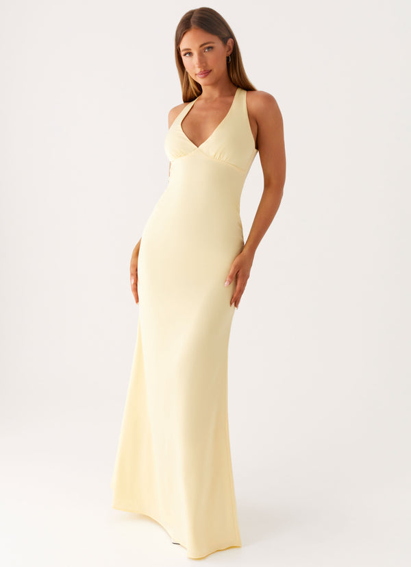 peppermayo Peppermayo Exclusive - Desi Halterneck Maxi Dress - Yellow
