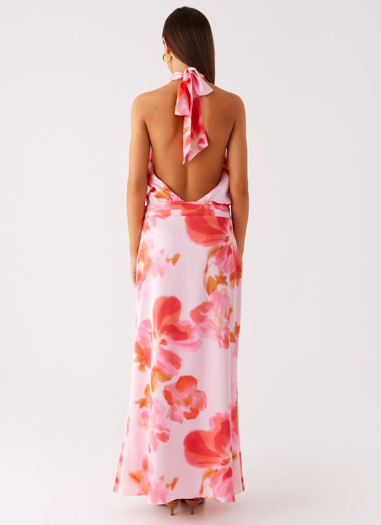 Peppermayo Peppermayo Exclusive - Diablo Backless Maxi Dress - Blushing Blossom