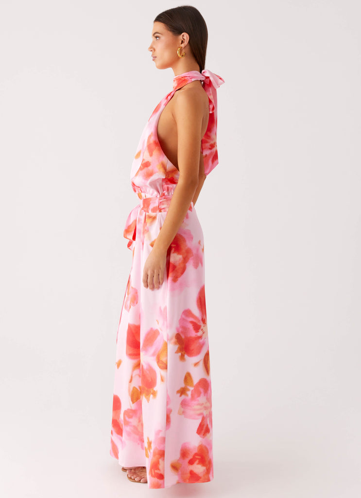 Peppermayo Peppermayo Exclusive - Diablo Backless Maxi Dress - Blushing Blossom