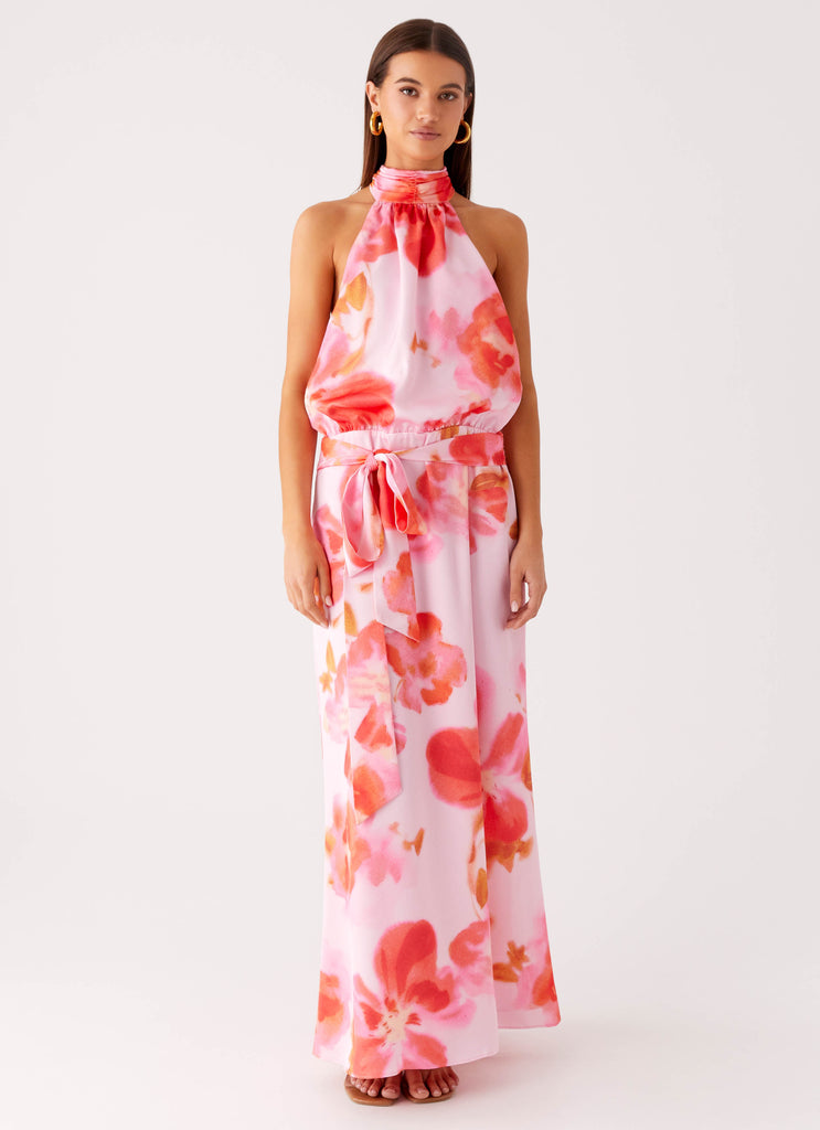 Peppermayo Peppermayo Exclusive - Diablo Backless Maxi Dress - Blushing Blossom