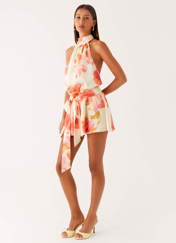 peppermayo Peppermayo Exclusive - Diablo Backless Mini Dress - Mimosa Blossom