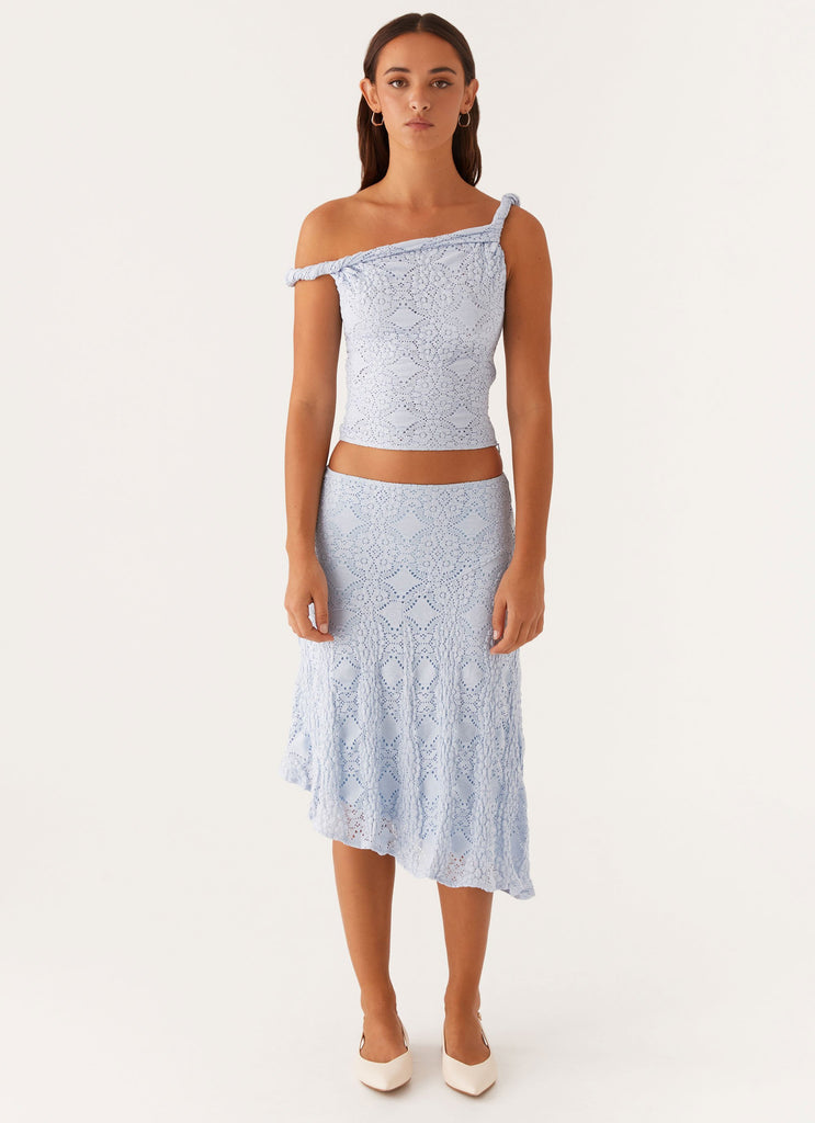 Peppermayo Peppermayo Exclusive - Diamond Sky Midi Skirt - Blue