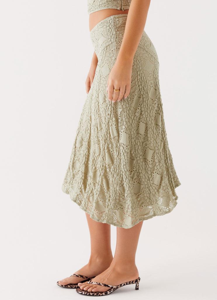 Peppermayo Peppermayo Exclusive - Diamond Sky Midi Skirt - Sage