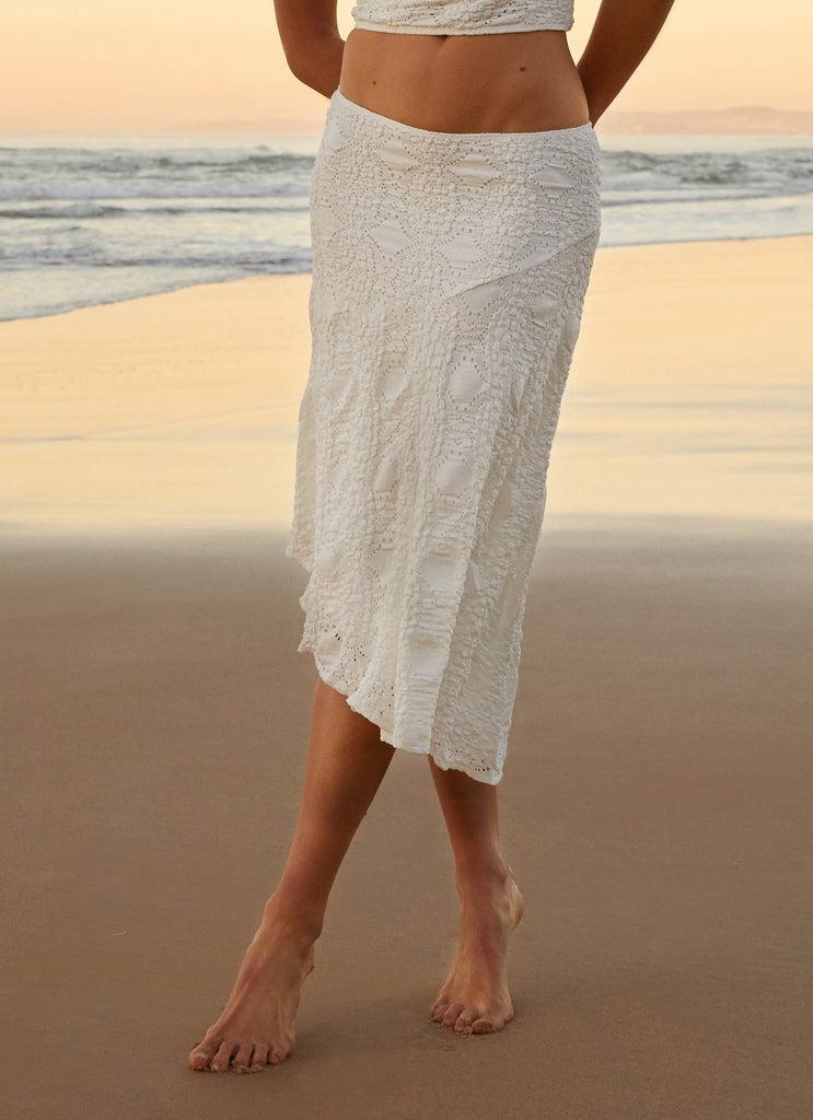 Peppermayo Peppermayo Exclusive - Diamond Sky Midi Skirt - White