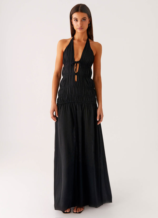 peppermayo Peppermayo Exclusive - Dione Halter Maxi Dress - Black