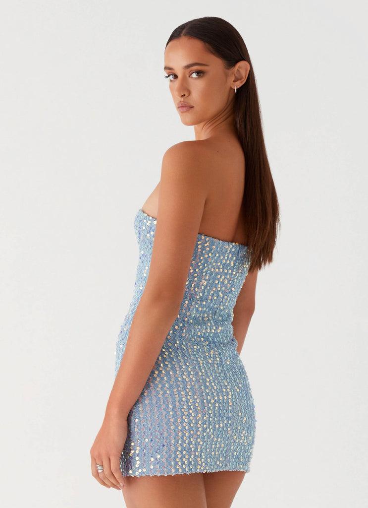 Peppermayo Peppermayo Exclusive - Disturbia Sequin Mini Dress - Sequin Denim