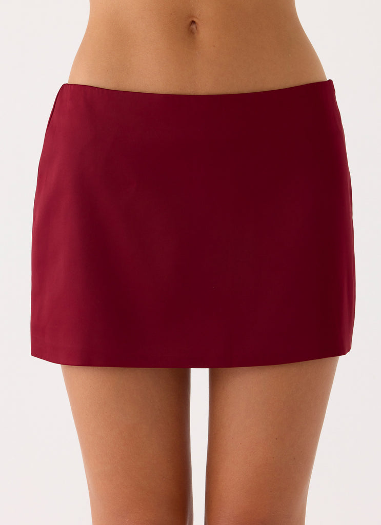 Peppermayo Peppermayo Exclusive - Do It Again Mini Skirt - Dark Cherry