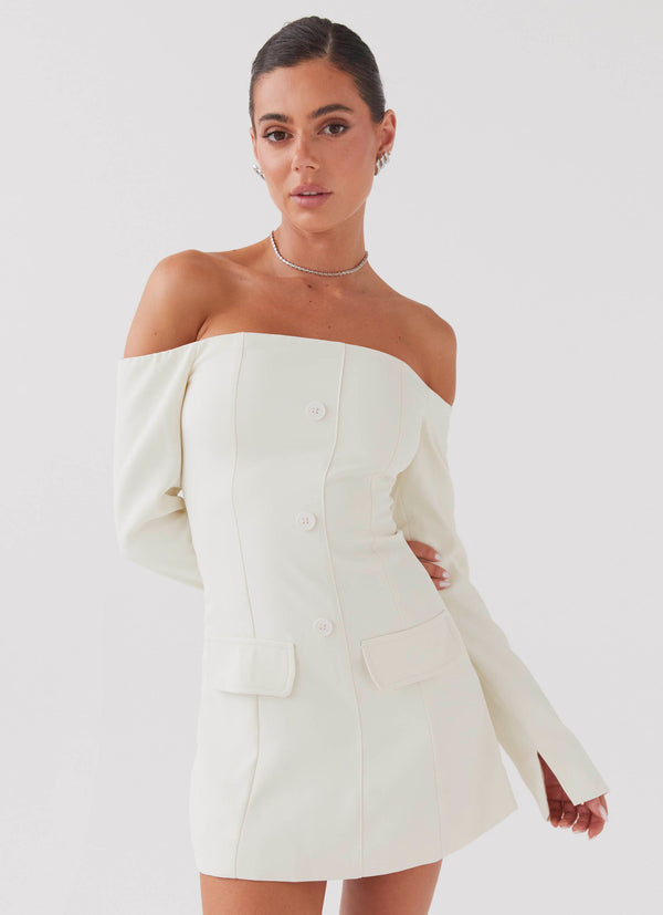peppermayo Peppermayo Exclusive - Dominique Blazer Mini Dress - Ivory