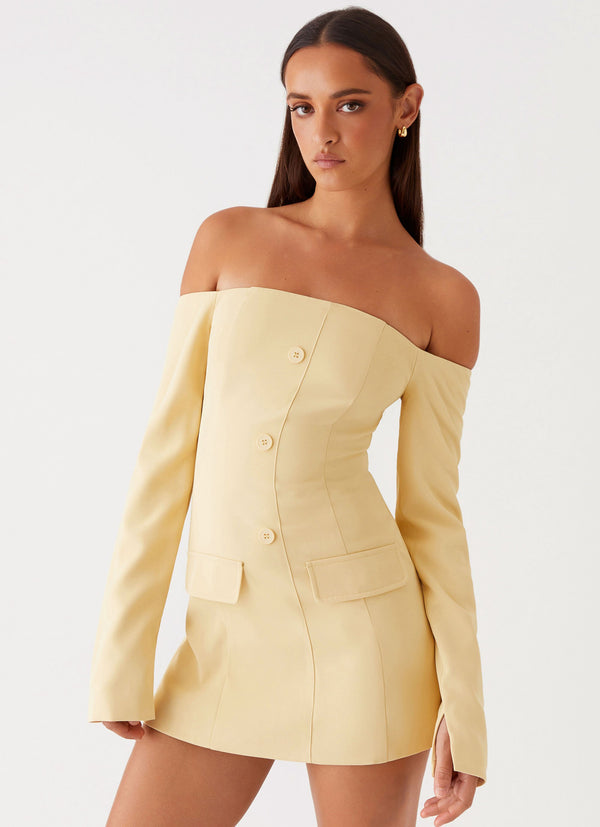 peppermayo Peppermayo Exclusive - Dominique Blazer Mini Dress - Yellow