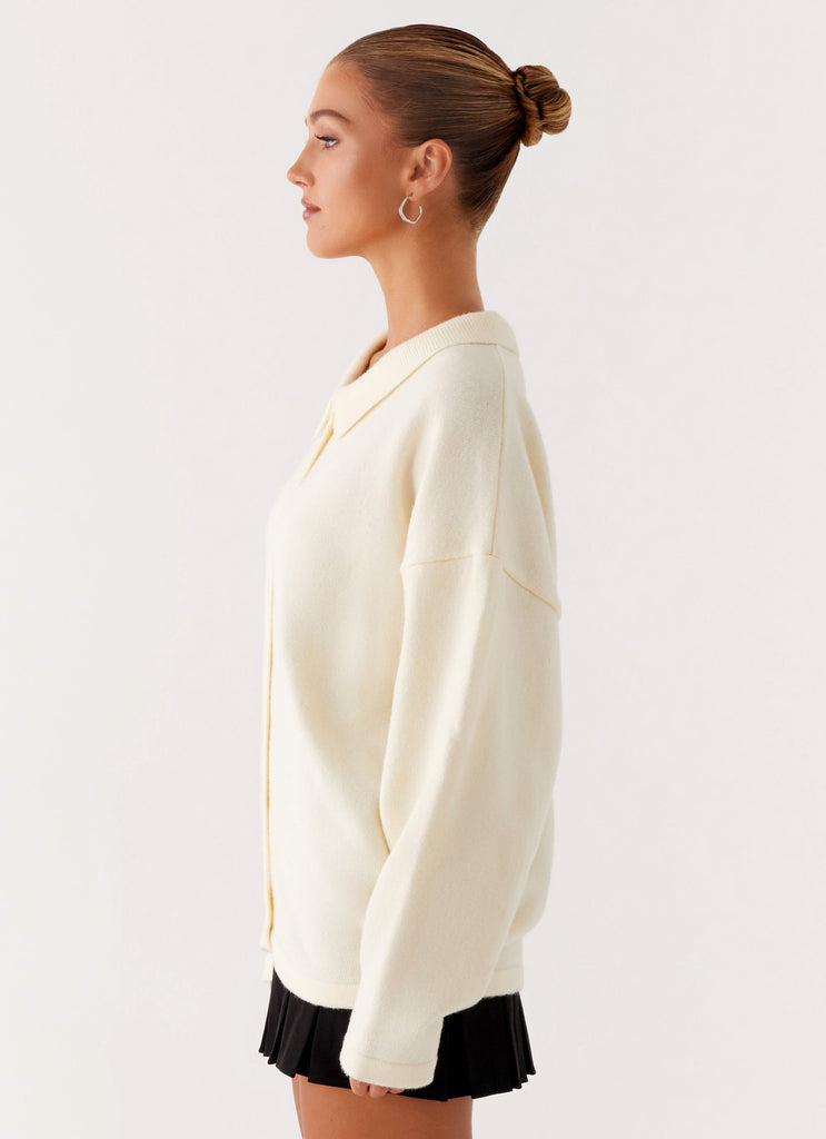 Peppermayo Peppermayo Exclusive - Dorian Button Knit Sweater - Ivory