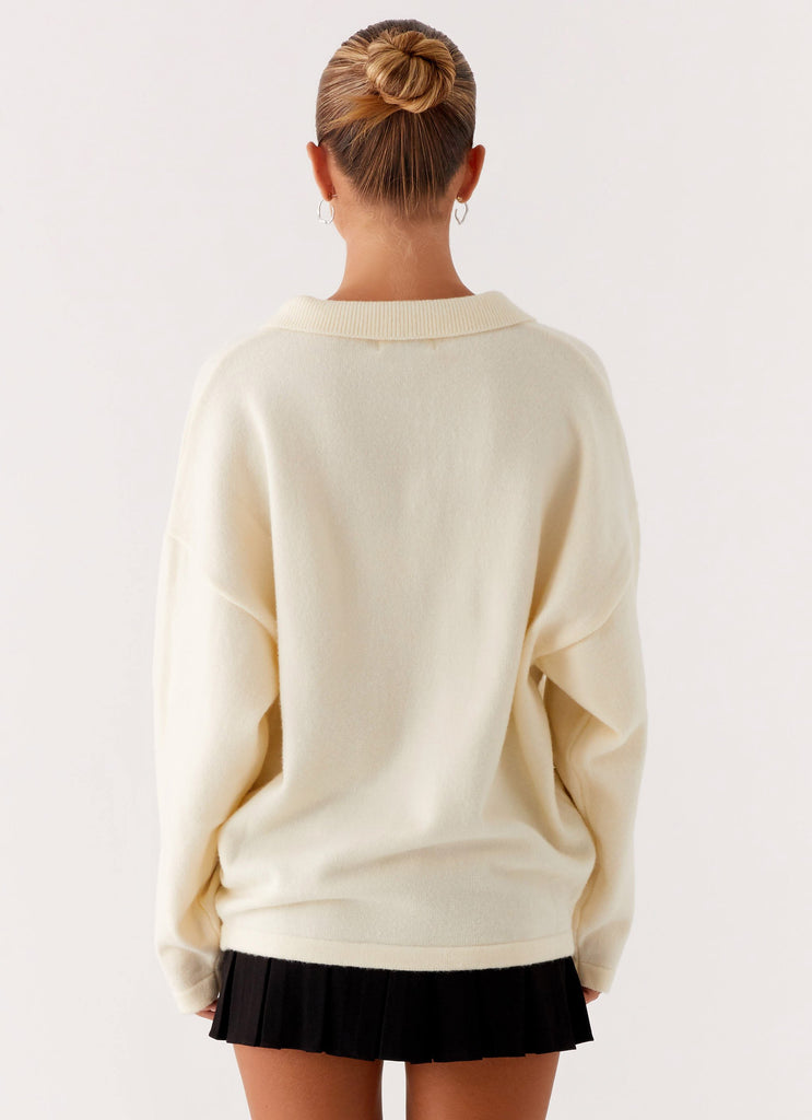 Peppermayo Peppermayo Exclusive - Dorian Button Knit Sweater - Ivory