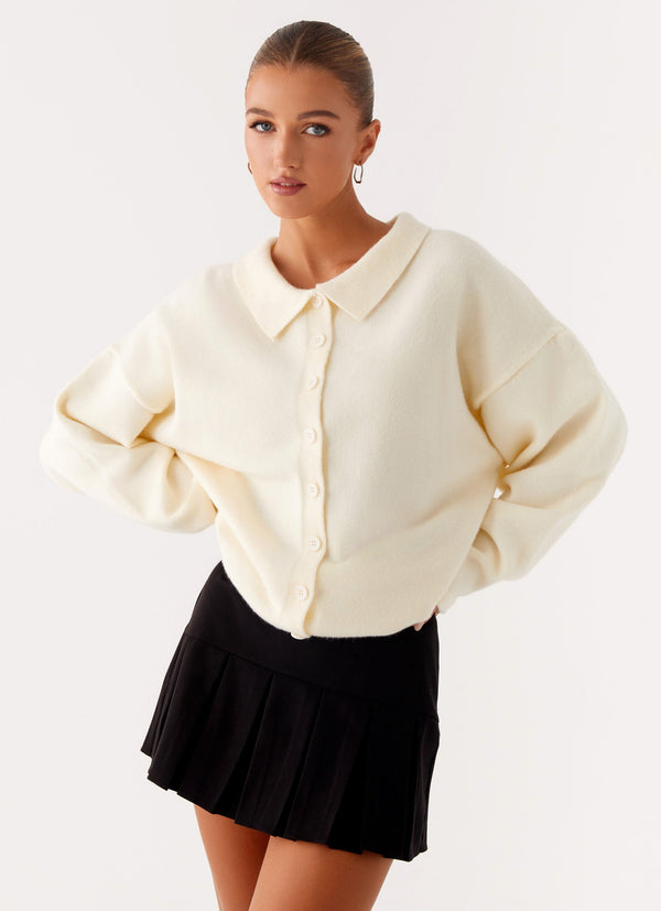 peppermayo Peppermayo Exclusive - Dorian Button Knit Sweater - Ivory