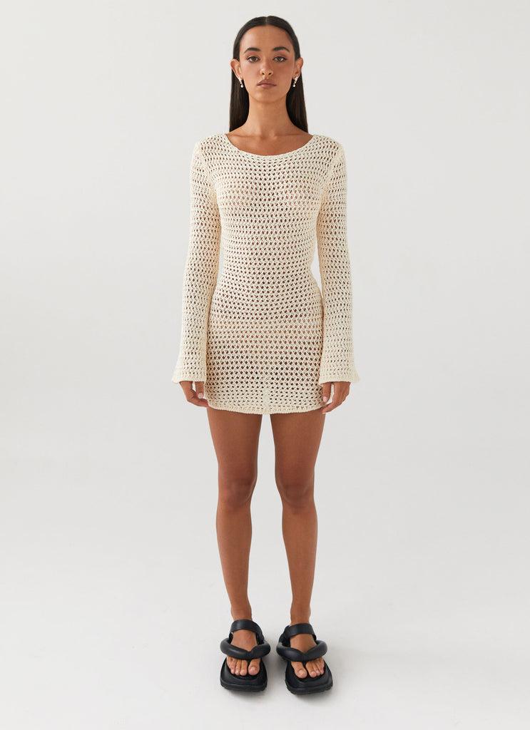 Peppermayo Peppermayo Exclusive - Down For The Ride Crochet Mini Dress - Ivory