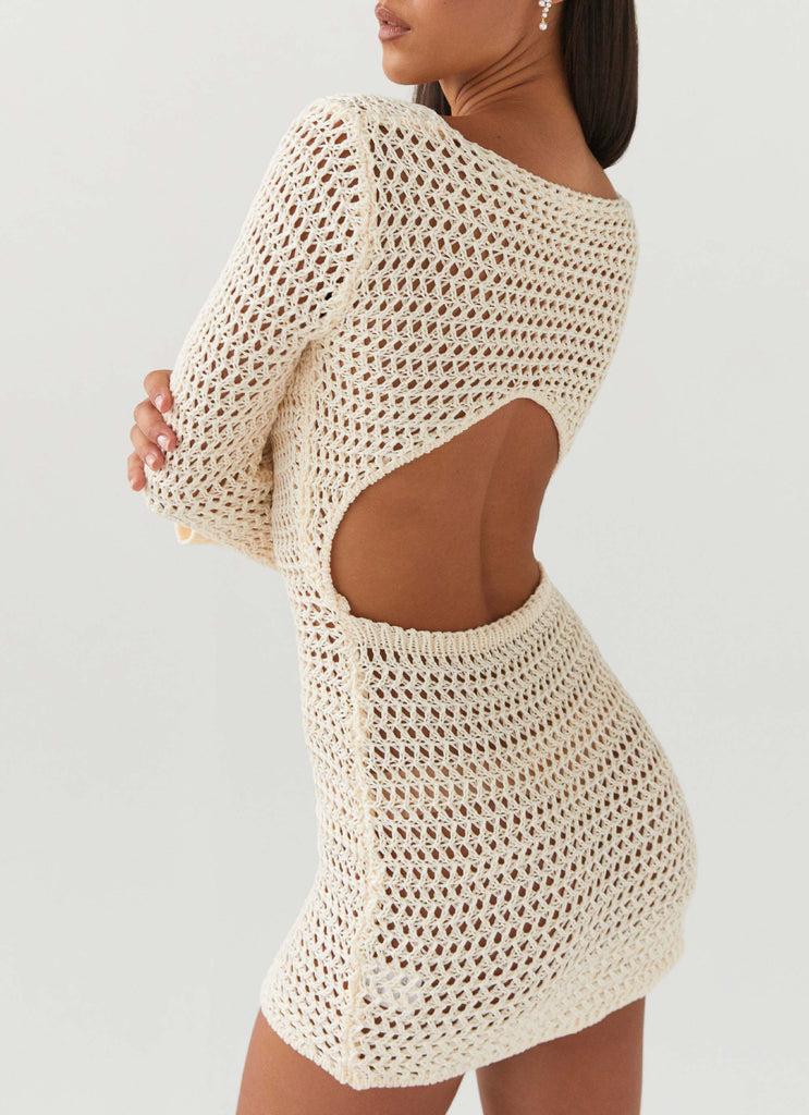 Peppermayo Peppermayo Exclusive - Down For The Ride Crochet Mini Dress - Ivory