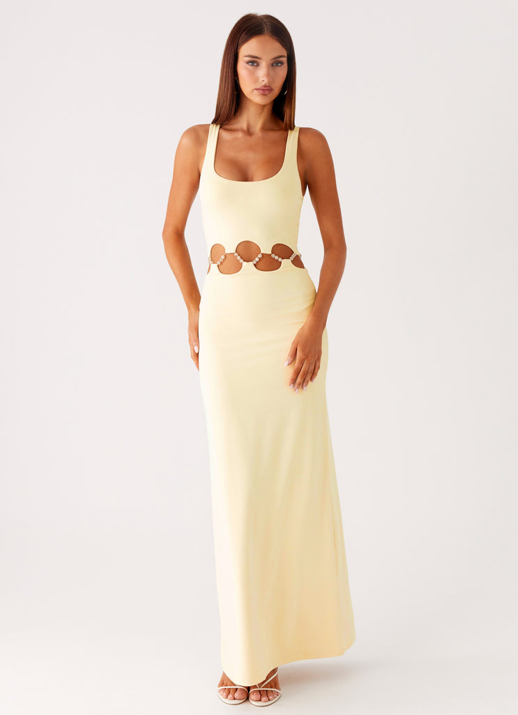 Peppermayo Peppermayo Exclusive - Dreamboat Beaded Maxi Dress - Yellow