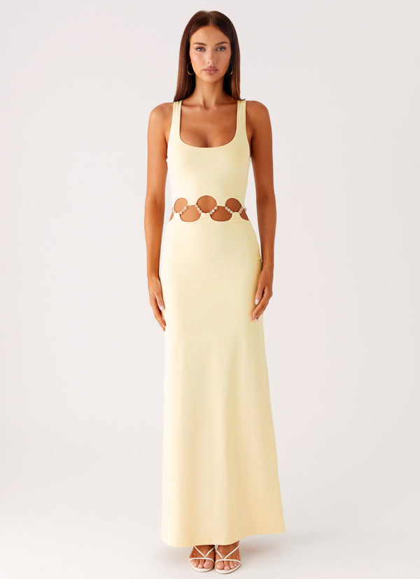 peppermayo Peppermayo Exclusive - Dreamboat Beaded Maxi Dress - Yellow