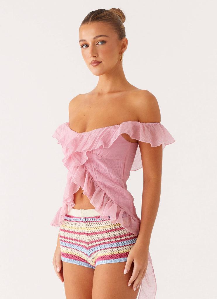 Peppermayo Peppermayo Exclusive - Dylan Off Shoulder Top - Pink