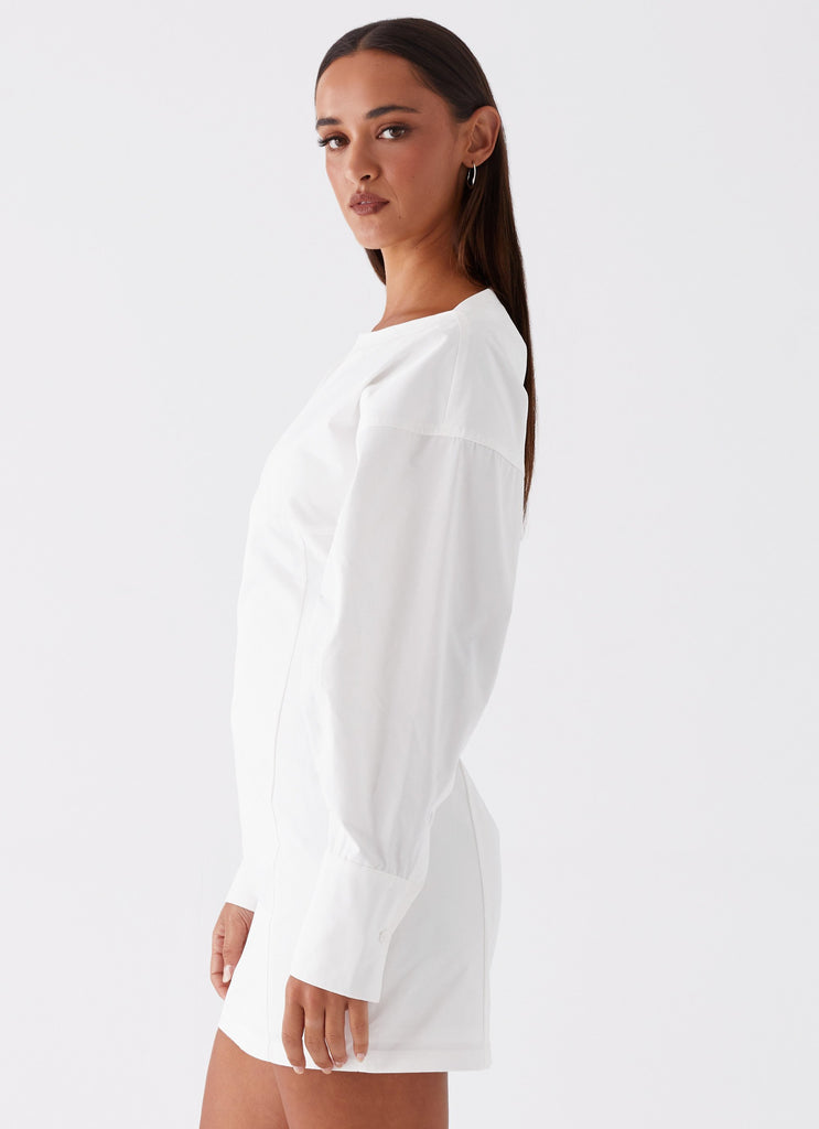 Peppermayo Peppermayo Exclusive - Dynasty Shirt Mini Dress - White