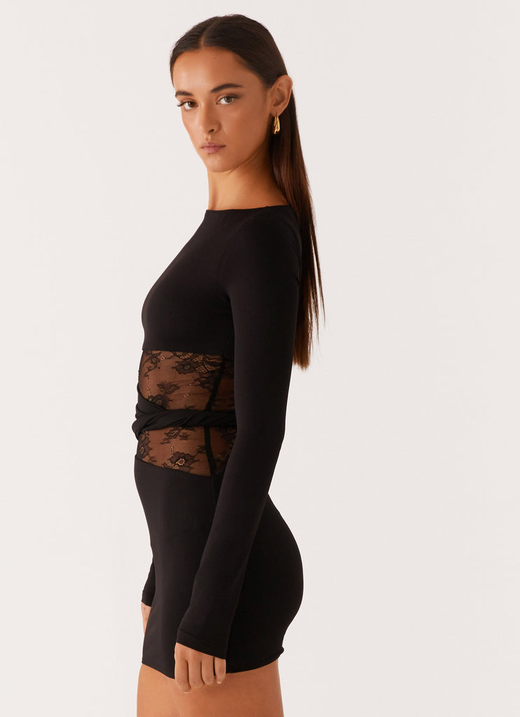 Peppermayo Peppermayo Exclusive - Echo Long Sleeve Mini Dress - Black