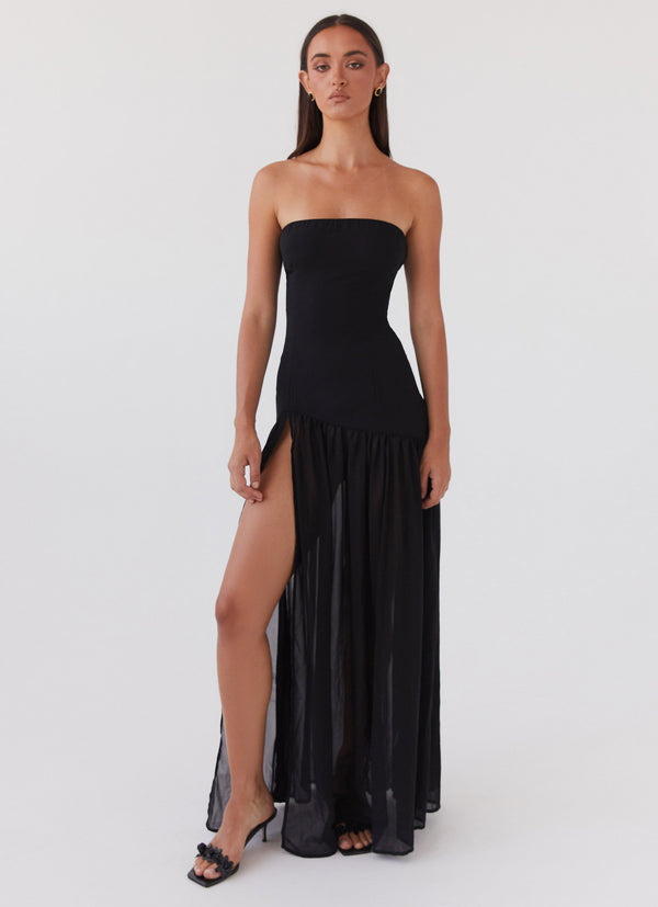 peppermayo Peppermayo Exclusive - Eden Strapless Maxi Dress - Black