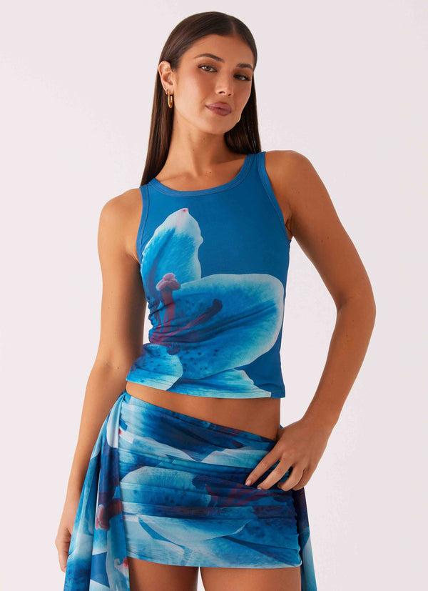 peppermayo Peppermayo Exclusive - Edera Tank - Turquoise Floral