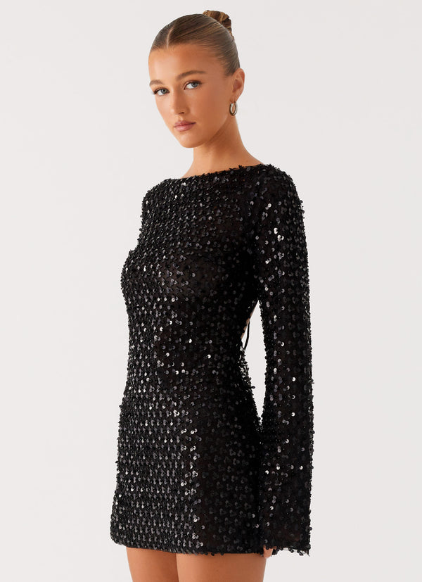 peppermayo Peppermayo Exclusive - Edessa Sequin Mini Dress - Black