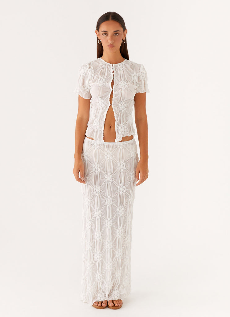 Peppermayo Peppermayo Exclusive - Effortlessly Low Rise Maxi Skirt - Ivory