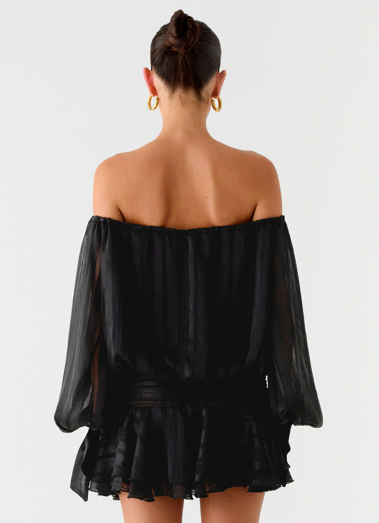 Peppermayo Peppermayo Exclusive - Eira Balloon Sleeve Mini Dress - Black