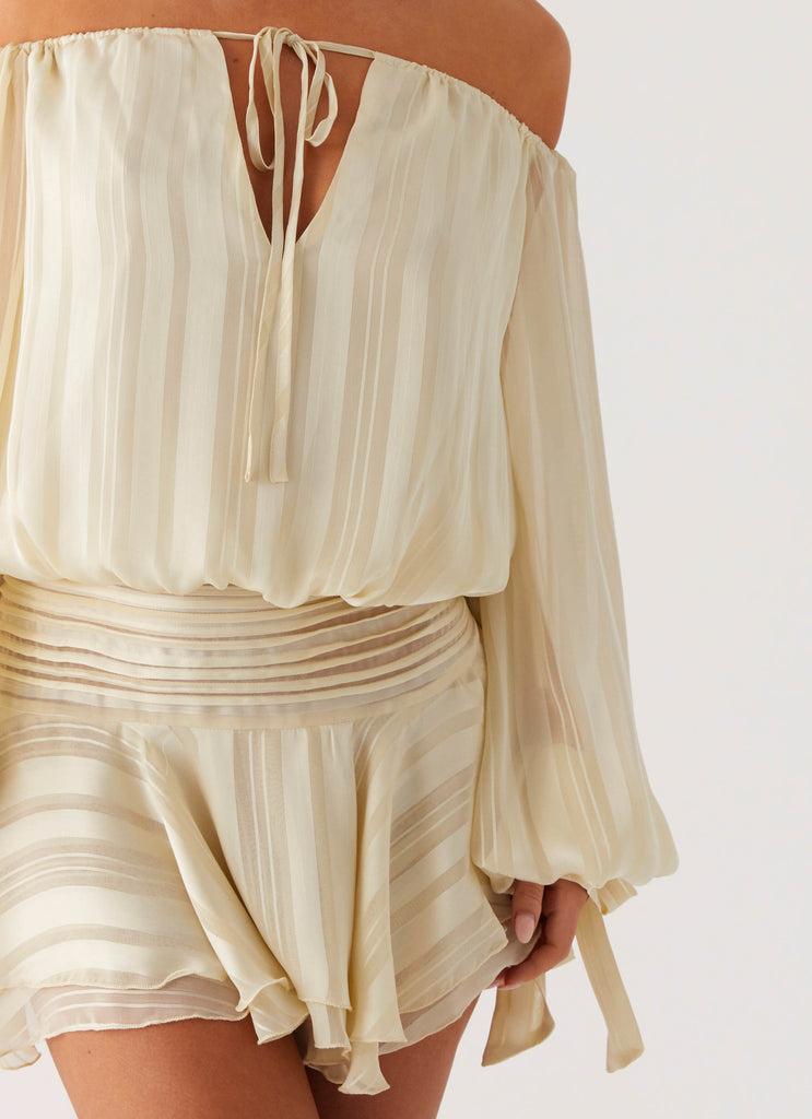 Peppermayo Peppermayo Exclusive - Eira Balloon Sleeve Mini Dress - Ivory