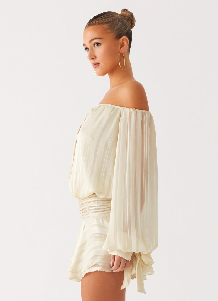 Peppermayo Peppermayo Exclusive - Eira Balloon Sleeve Mini Dress - Ivory