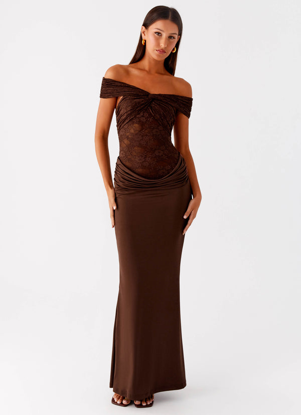 peppermayo Peppermayo Exclusive - Either Way Maxi Dress - Chocolate