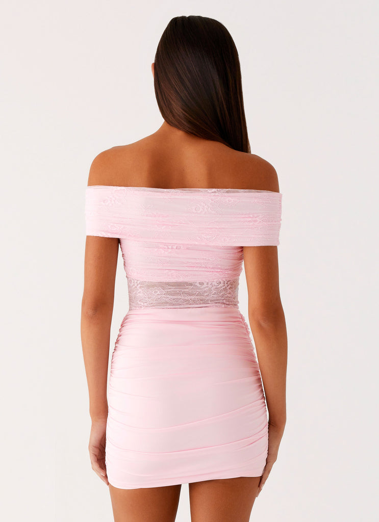 Peppermayo Peppermayo Exclusive - Either Way Off Shoulder Mini Dress - Baby Pink