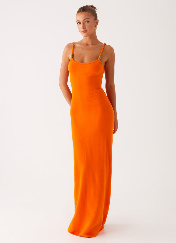 peppermayo Peppermayo Exclusive - Elaina Knit Maxi Dress - Orange