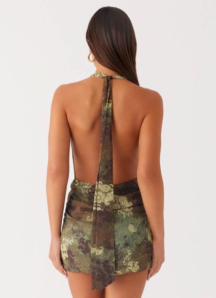 Peppermayo Peppermayo Exclusive - Eleanora Plunge Mini Dress - Cyber Floral