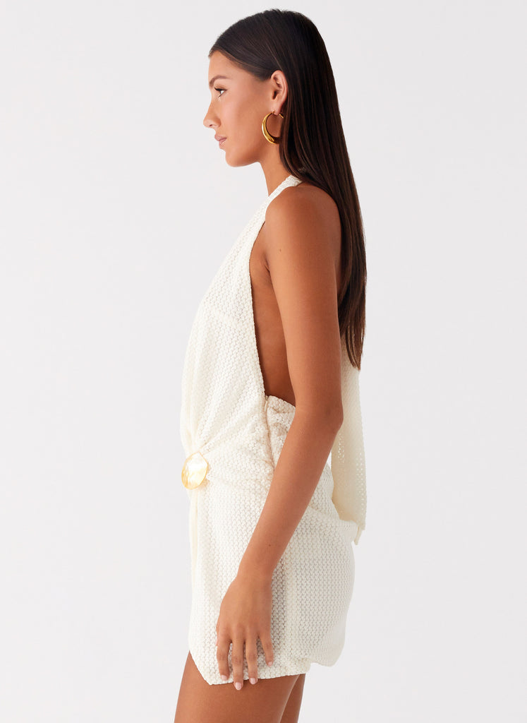 Peppermayo Peppermayo Exclusive - Eleanora Plunge Mini Dress - Ivory