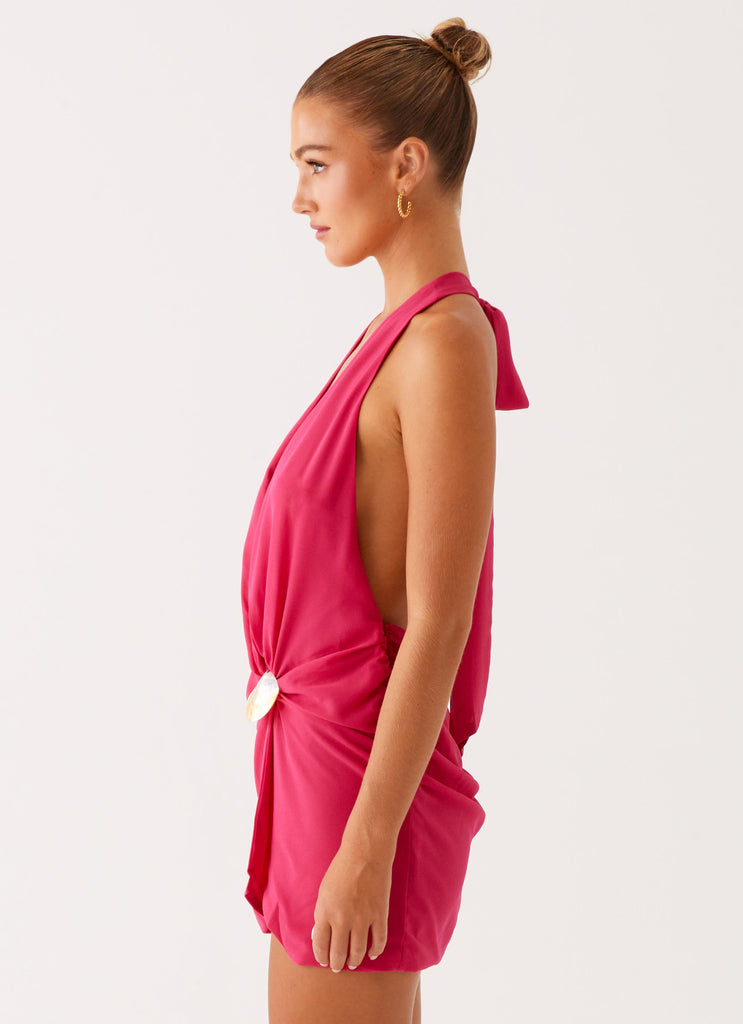 Peppermayo Peppermayo Exclusive - Eleanora Plunge Mini Dress - Pink