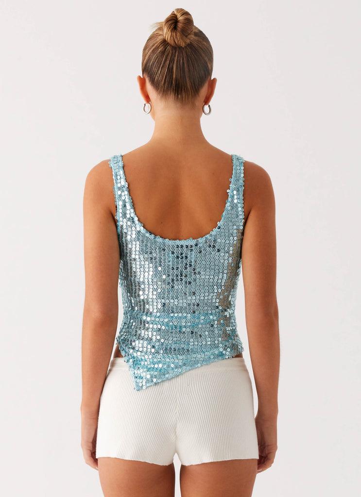 Peppermayo Peppermayo Exclusive - Electra Sequin Tank - Turquoise