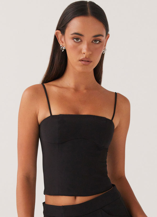 peppermayo Peppermayo Exclusive - Eliana Crop Top - Black