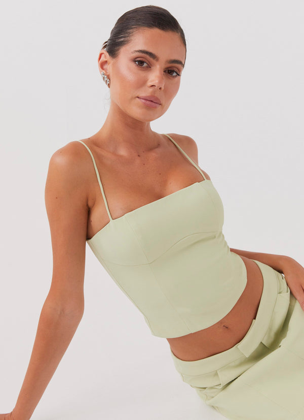 peppermayo Peppermayo Exclusive - Eliana Crop Top - Green Zest